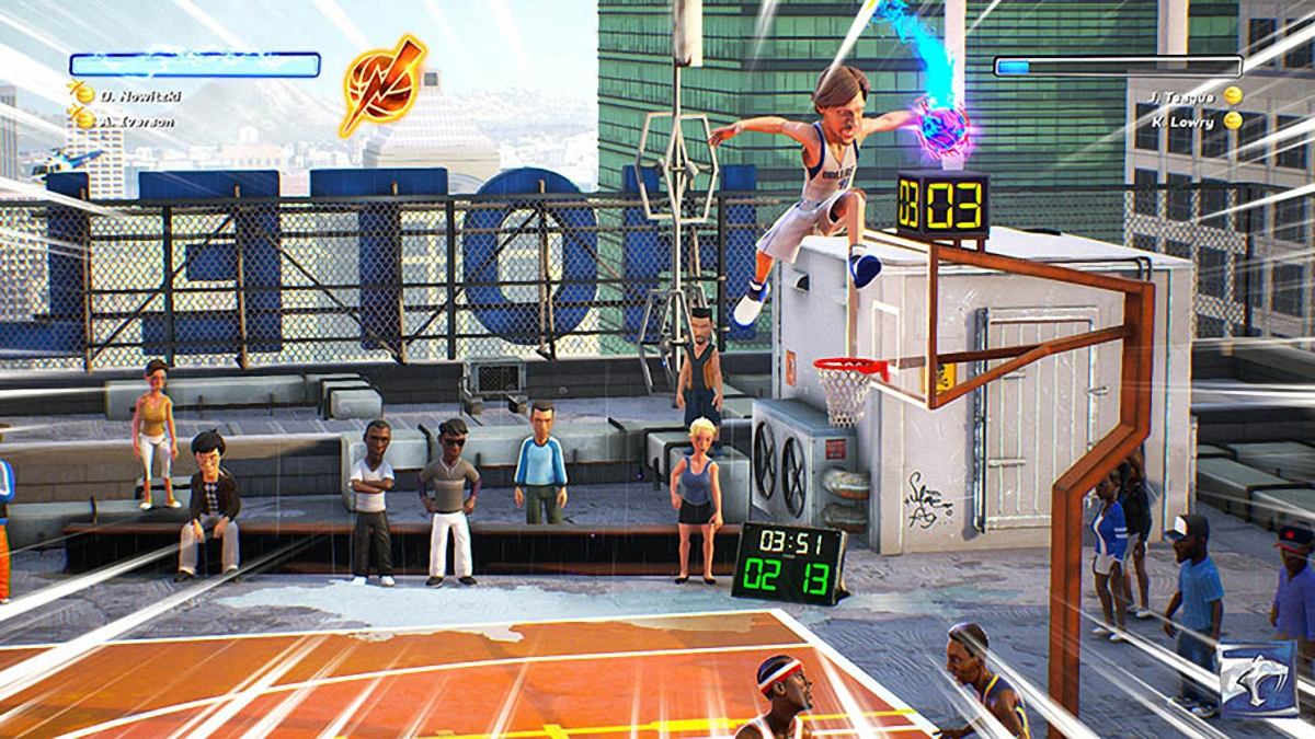 相信不少 80 後也玩過超級任天堂推出的《NBA Jam》，以二打二的模式對戰，可以無視犯規瘋狂入樽，十分過癮！Saber Interactive 即將推出的《NBA Playgrounds》玩法跟《NBA Jam》差不多，幾乎每個球員都可以跳上幾層樓高、空中翻騰幾個圈後入樽，瘋狂得來很爽快。將於 5 月份在 PS4、Xbox One、Switch 及 PC 平台上推出，售價為 19.99 美元（約 $160 港幣）。