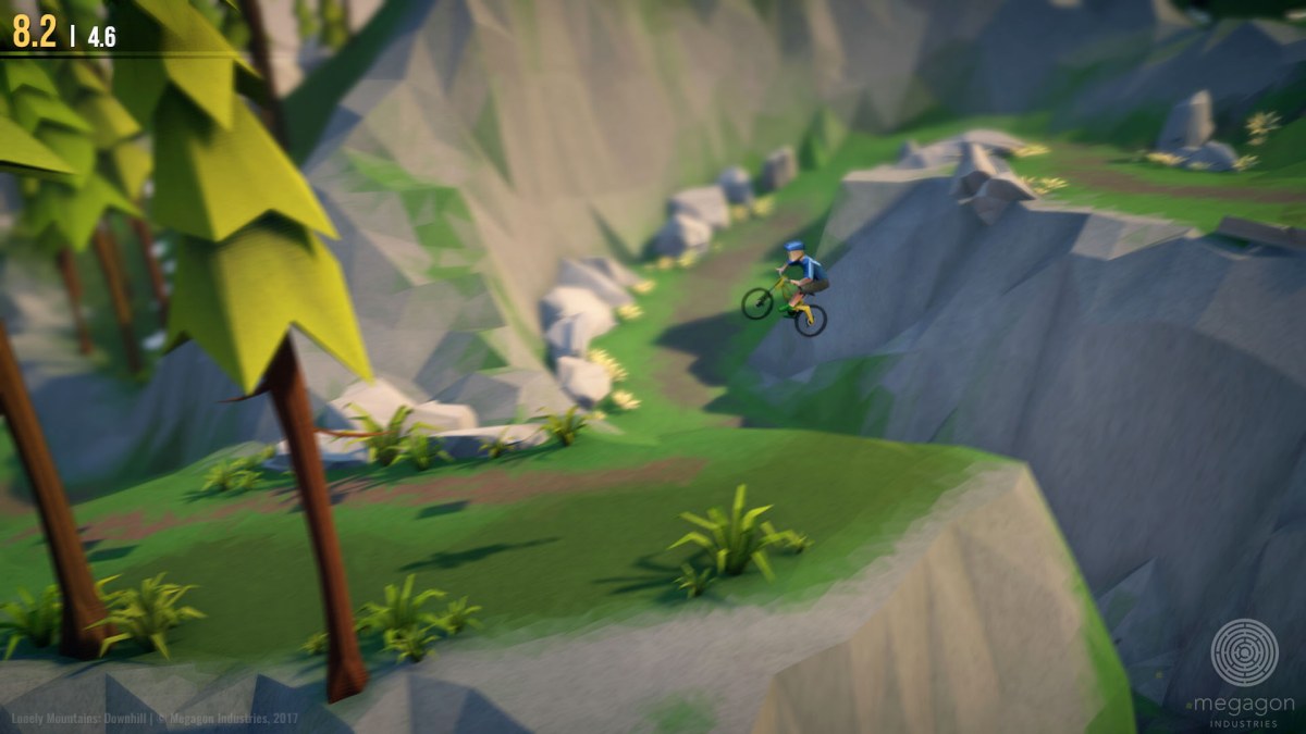 德國獨立遊戲開發商 Megagon Industries 全新作品《Lonely Mountains: Downhill》是一款第三人稱單車競速遊戲，從宣傳片見到，玩家可以踩住單車從山頂衝下來，一不小心就頭破血流，非常緊張刺激。製作團隊表示遊戲目前還處於 Pre-alpha 階段，目標在 2018 上半年推出，提供 PC 和 Mac 兩個版本，於 Steam 遊戲平台下載。