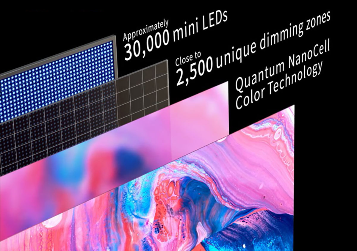 想追求高畫質，LG 的 OLED 電視系列固然是絕佳選擇，不過集合了 LG 眾多頂尖影像技術的 QNED 電視系列也同樣出色。QNED99 系列就配備了量子點結合 NanoCell 技術的顯示面板，加上 mini LED 的細緻背光系統，以及 8K 超高解像度，帶來極緻的影音體驗。